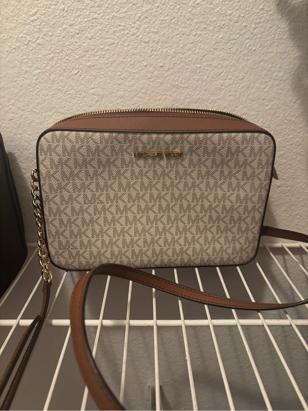 Michael kors brown /beige monogram crossbody . Willing to negotiate